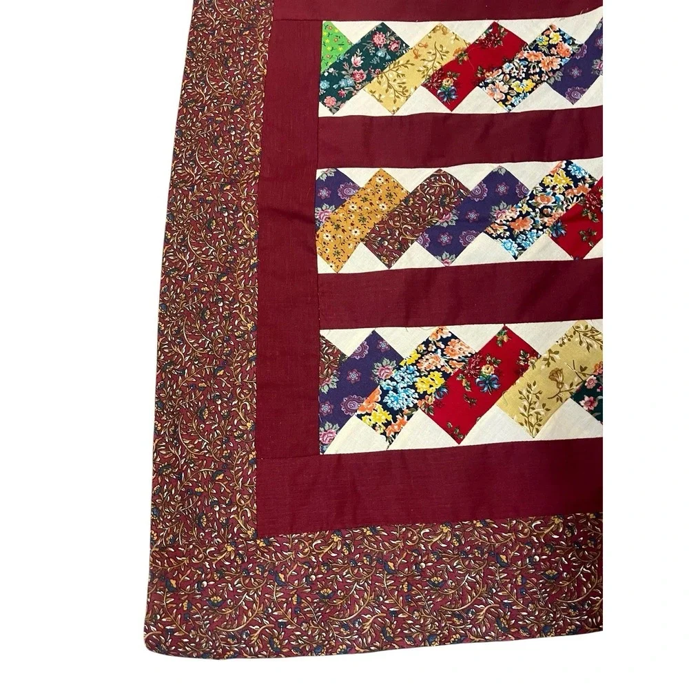 Vintage Quilting Embroidered Quilt Table Square Unfinished Topper Cutter 26